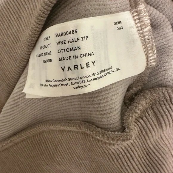 Varley Vine Pullover Tan Zip Up Sweater with Mock Neck - Picture 4 of 7